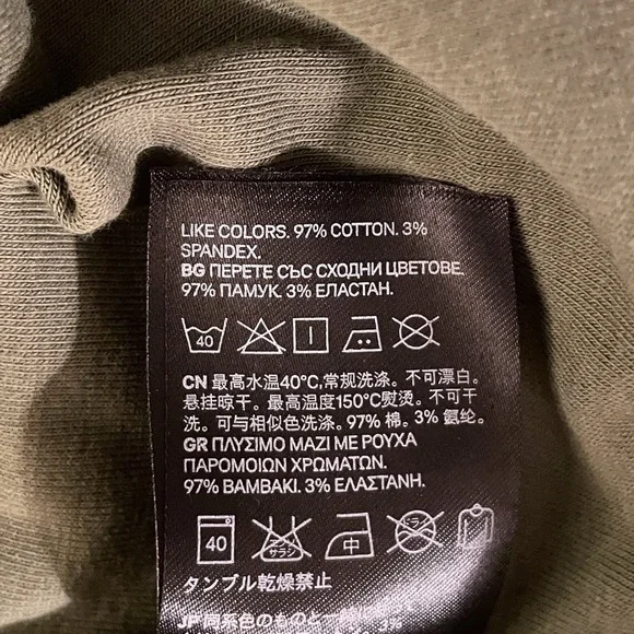 H&M Long Sleeve Ribbed T-Shirt Olive Green Size Small - Picture 6 of 11